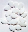 20 18mm Opaque White Flat Drop Beads